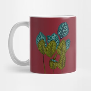 Calathea houseplant - Dark Red Mug